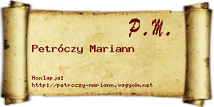 Petróczy Mariann névjegykártya